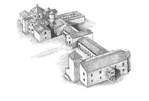 Reconstruction of the palace of Charlemagne in Aachen